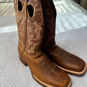 Tanner Mark Men's Western Leather Boots in Distressed Brown